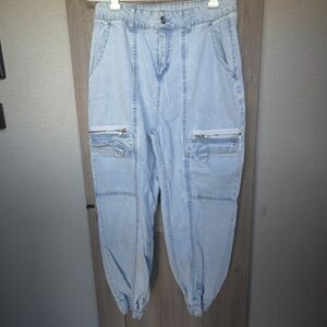 Hot Topic Jogger Jeans Cargo Pockets Junior Size 9